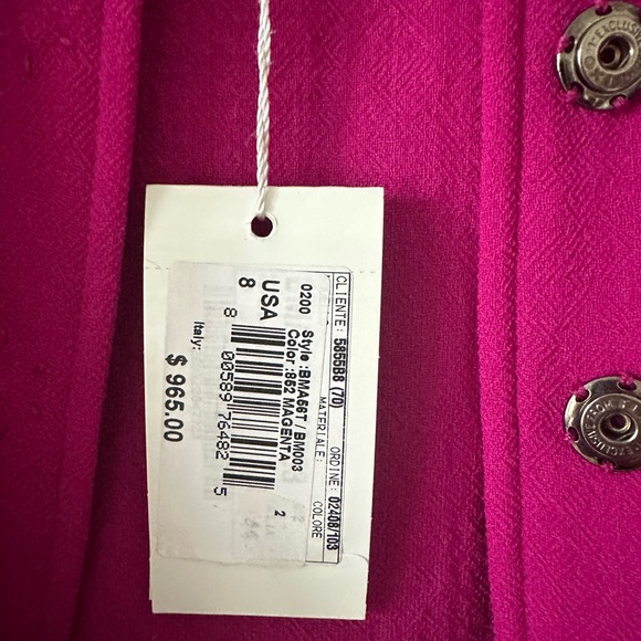 NWT ARMANI COLLEZIONE DRESS W JACKET size 8, Magenta - Picture 6 of 16